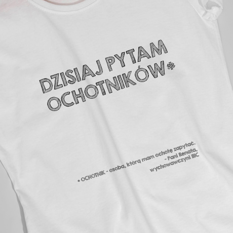 Koszulka nauczycielki PYTAM OCHOTNIKÓW - S