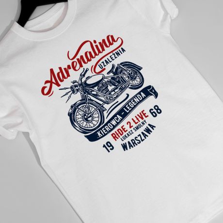 Koszulka dla motocyklisty ADRENALINA prezent na urodziny