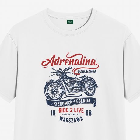 Koszulka dla motocyklisty ADRENALINA prezent na urodziny - S