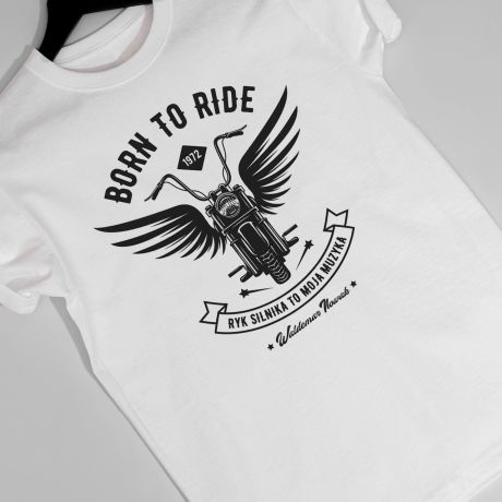 Koszulka dla motocyklisty z nadrukiem BORN TO RIDE - S