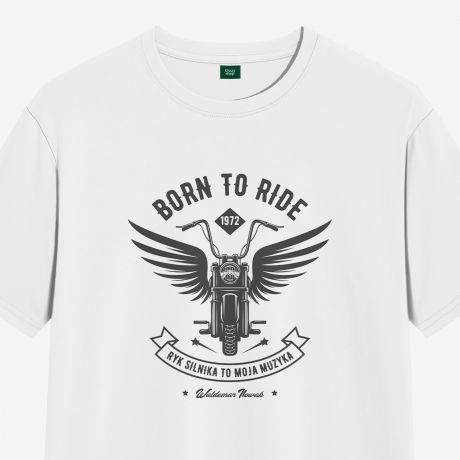 Koszulka dla motocyklisty z nadrukiem BORN TO RIDE - XL