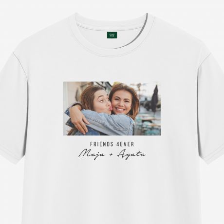 Koszulka dla przyjaciki FRIENDS 4EVER koszulka ze zdjciem - XL personalizowana koszulka prezent dla przyjaciki
