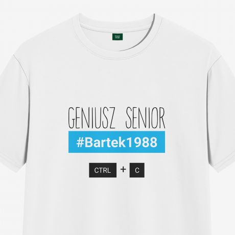 Koszulka dla taty GENIUSZ SENIOR - L koszulka dla ojca prezent dla taty prezent dla ojca