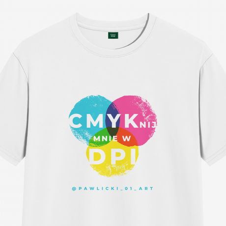 Koszulka mska CMYKNIJ MNIE W DPI prezent dla grafika - M