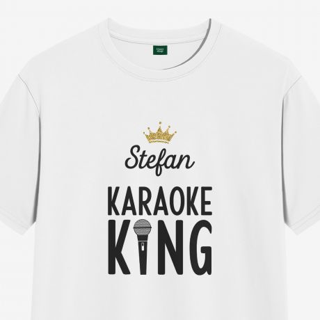 Koszulka mska KARAOKE KING mieszny prezent dla kolegi - S