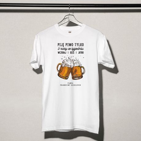 Koszulka męska z nadrukiem BEER LOVER śmieszna koszulka z piwem - S