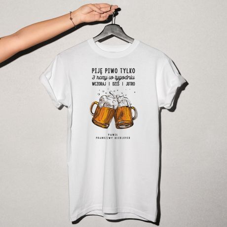 Koszulka męska z nadrukiem BEER LOVER śmieszna koszulka z piwem