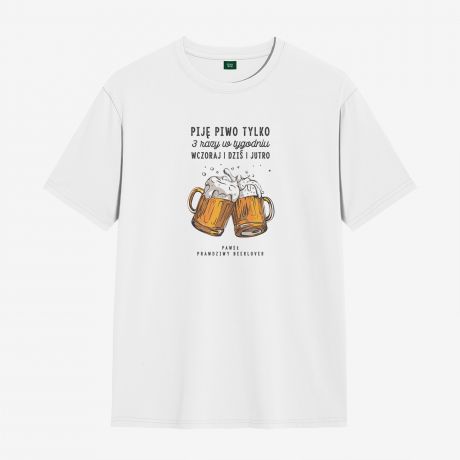 Koszulka mska z nadrukiem BEER LOVER mieszna koszulka z piwem - XL