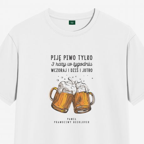 Koszulka mska z nadrukiem BEER LOVER mieszna koszulka z piwem - XL