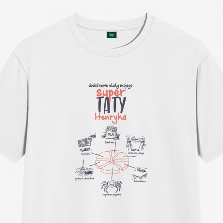 Koszulka mska z nadrukiem ETATY TATY prezent dla taty na urodziny - S