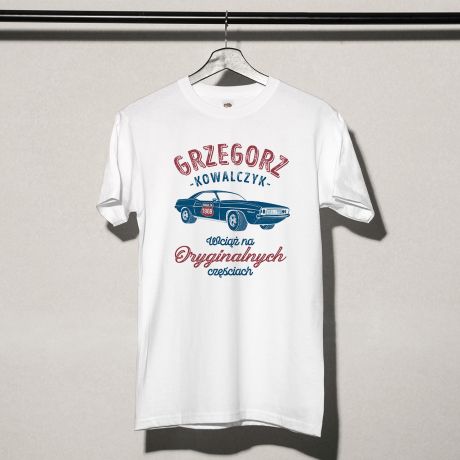 Koszulka męska z nadrukiem ORIGINAL prezent dla miłośnika motoryzacji - S