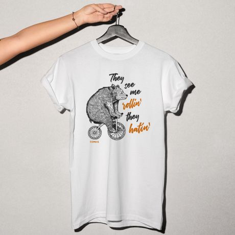 Koszulka mska z nadrukiem ROLLIN prezent dla rowerzysty - S
