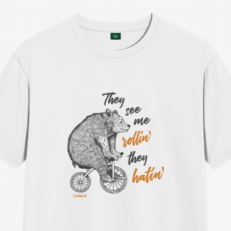  Koszulka mska z nadrukiem ROLLIN prezent dla rowerzysty - XL