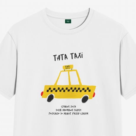 Koszulka mska z nadrukiem TATA TAXI pomys na prezent dla taty - XL