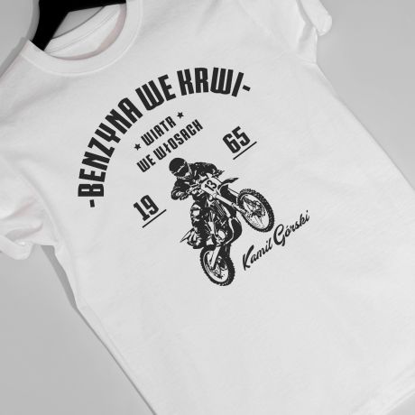 Koszulka MOTOCROSS - BENZYNA WE KRWI prezent dla motocyklisty