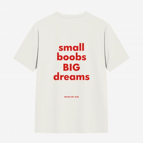 Koszulka TheDayOff Small Boobs Big Dreams - S koszulka z nadrukiem modna koszulka koszulka dobrej jakoci