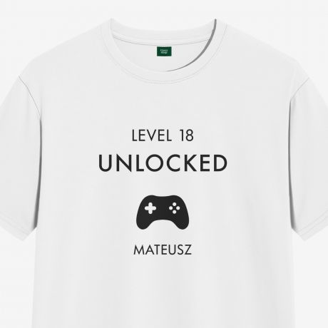Koszulka urodzinowa LEVEL UNLOCKED prezent dla gracza komputerowego - XL