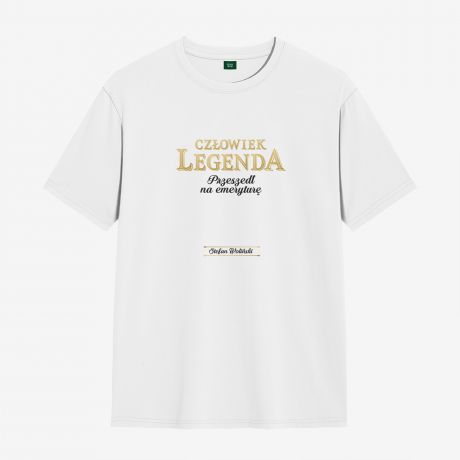 Koszulka z nadrukiem CZOWIEK LEGENDA prezent z okazji przejcia na emerytur - L