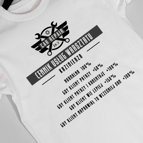 Koszulka z nadrukiem WARSZTAT prezent dla mechanika - XXL