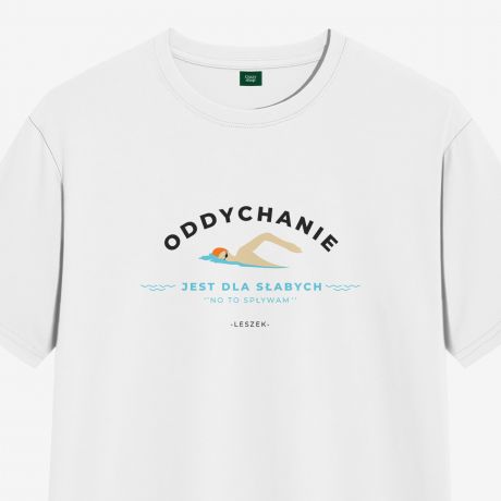Koszulka z napisem ODDYCHANIE JEST DLA SABYCH prezent dla trenera pywania - XXL
