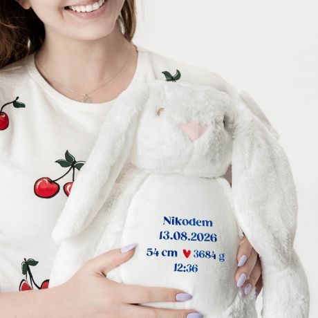 Personalizowany KR�LIK Z METRYCZK� prezent na narodziny ch�opca