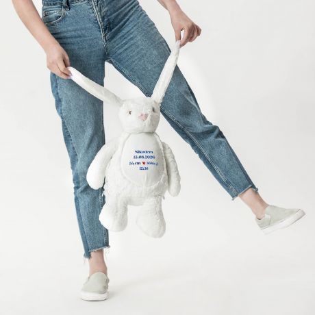 Personalizowany KR�LIK Z METRYCZK� prezent na narodziny ch�opca