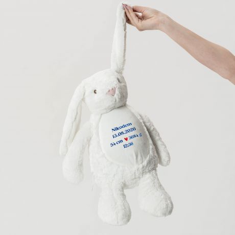 Personalizowany KR�LIK Z METRYCZK� prezent na narodziny ch�opca