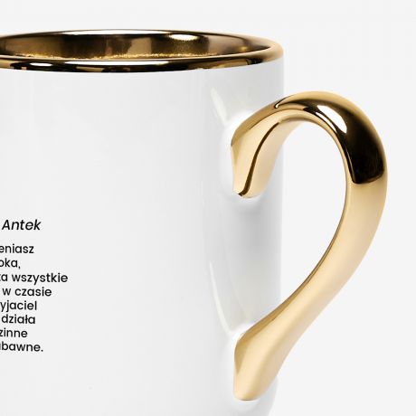 Kubek bia�o-z�oty DEFINICJA prezent dla brata kubek dla brata kubek ze z�otym uchem