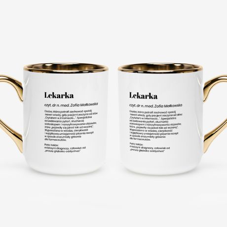 Kubek bia�o-z�oty DEFINICJA prezent dla lekarki