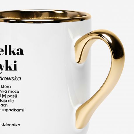 Kubek bia�o-z�oty DEFINICJA prezent dla nauczycielki matematyki kubek dla nauczyciela