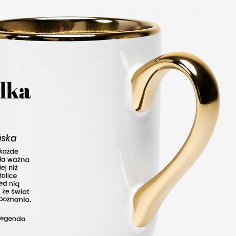 Kubek bia�o-z�oty DEFINICJA prezent dla nauczycielki geografii kubek dla nauczycielki