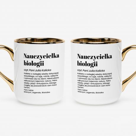 Kubek bia�o-z�oty DEFINICJA prezent dla nauczycielki biologii
