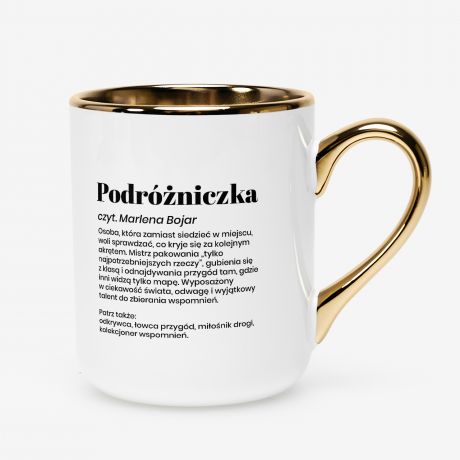 Kubek bia�o-z�oty DEFINICJA prezent dla podr�niczki