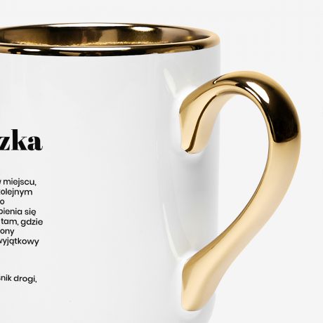 Kubek bia�o-z�oty DEFINICJA prezent dla podr�niczki