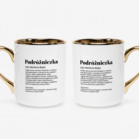 Kubek bia�o-z�oty DEFINICJA prezent dla podr�niczki