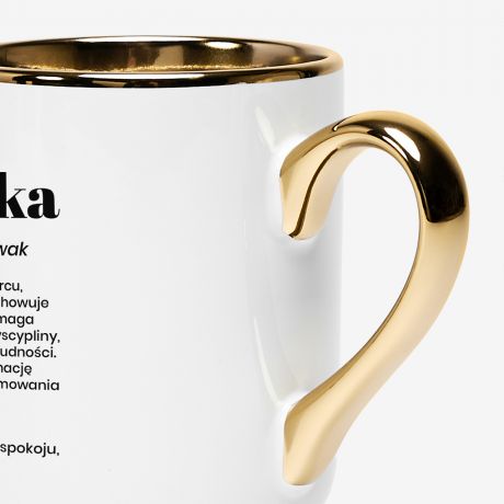 Kubek bia�o-z�oty DEFINICJA prezent dla �o�nierki kobiety w mundurze dla wojskowej