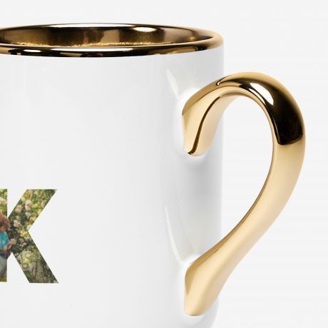 Kubek biao-zoty ze zdjciami PREZENT DLA DZIADKA