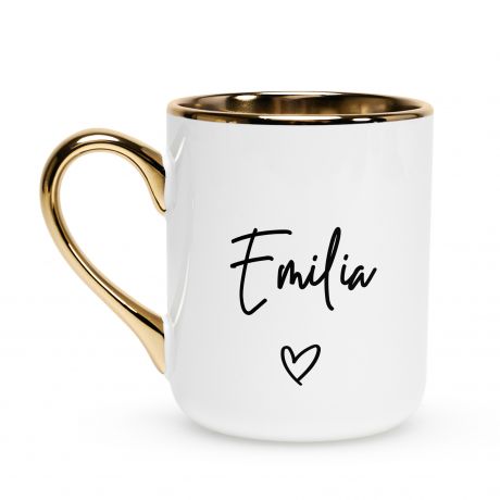 Kubek ceramiczny bia�o-z�oty Z IMIENIEM
