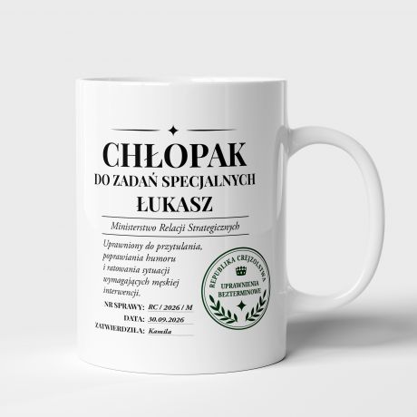 Kubek CH�OPAK DO ZADA� SPECJALNYCH prezent dla ch�opaka