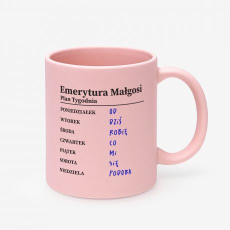 Kubek dla emerytki PLAN TYGODNIA kubek emerytki prezent dla emerytki prezent na emerytur