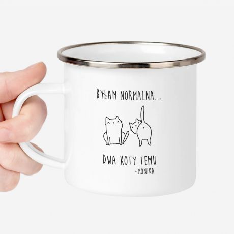 Personalizowany kubek dla kociary BYAM NORMALNA DWA KOTY TEMU prezent dla kociary prezent dla mioniczki kotw