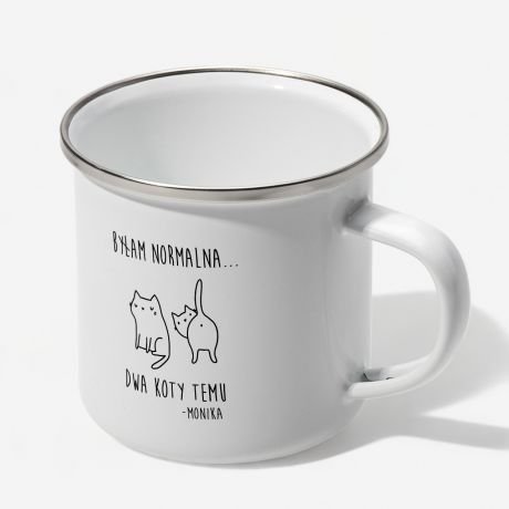 Personalizowany kubek dla kociary BYAM NORMALNA DWA KOTY TEMU prezent dla kociary prezent dla mioniczki kotw