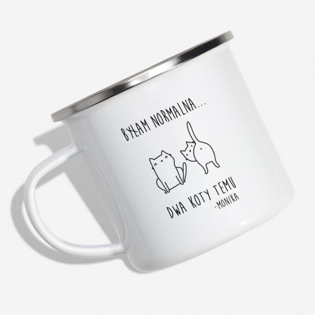 Personalizowany kubek dla kociary BYAM NORMALNA DWA KOTY TEMU prezent dla kociary prezent dla mioniczki kotw