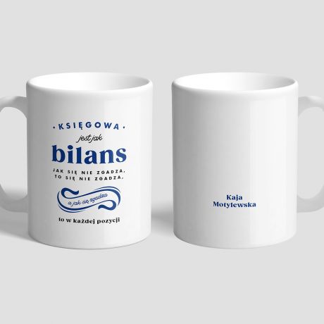 Kubek dla ksigowej BILANS personalizowany kubek prezent dla ksigowej kubek ksigowej gadet dla ksigowej