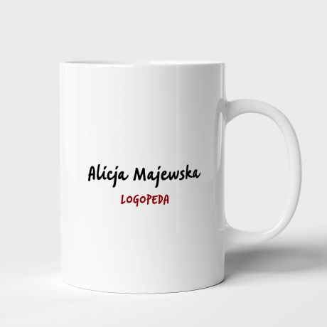 Kubek dla logopedy NA LUZIE WYGINAM BUZI podzikowanie dla logopedy prezent dla logopedy