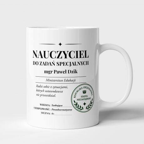  Kubek dla NAUCZYCIELA DO ZADA� SPECJALNYCH upominek od uczni�w