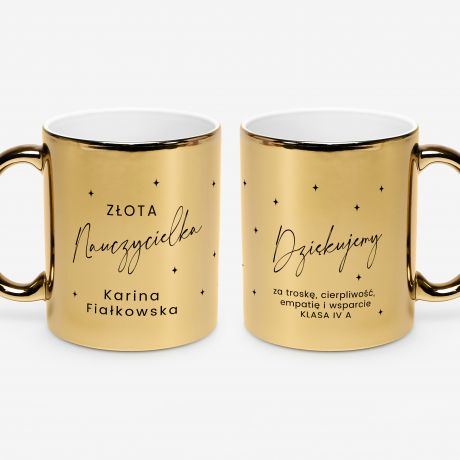 Personalizowany kubek dla nauczycielki Z�OTY NAUCZYCIEL prezent dla nauczyciela prezent na Dzie� Nauczyciela