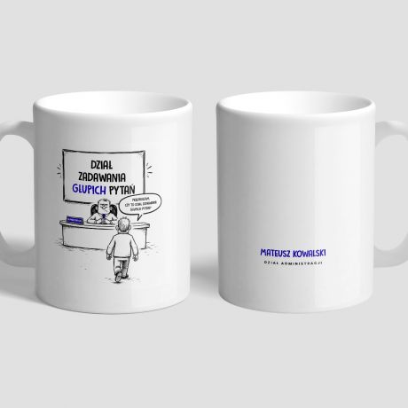 Kubek dla pracownika administracji kubek z nadrukiem kubek personalizowany prezent dla pracownika biurowego