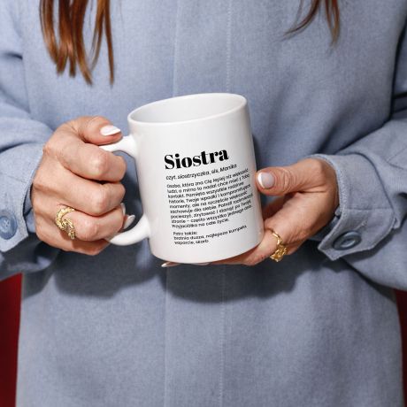 Personalizowany kubek dla siostry DEFINICJA prezent dla siostry kubek z napisem