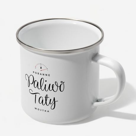 Kubek emaliowany dla taty PORANNE PALIWO prezent dla taty